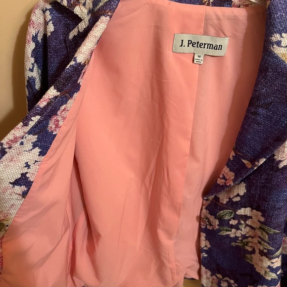 LAST CHANCE | J. Peterman Purple & Pink Woven Cotton Tweed Cherry Blossom Jacket - Picture 5 of 8
